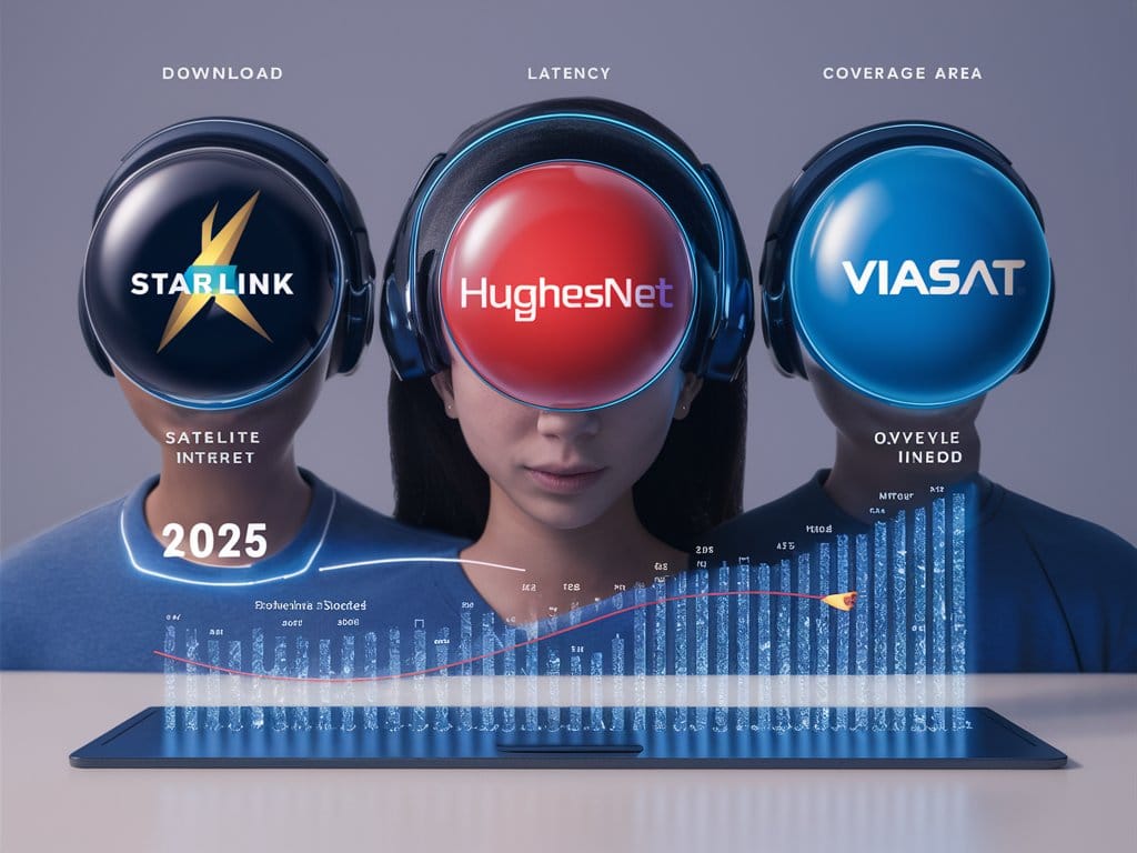 Satellite Internet Comparison 2025: Starlink vs HughesNet vs Viasat 2 Satellite Internet Comparison 2025: Starlink vs HughesNet vs Viasat