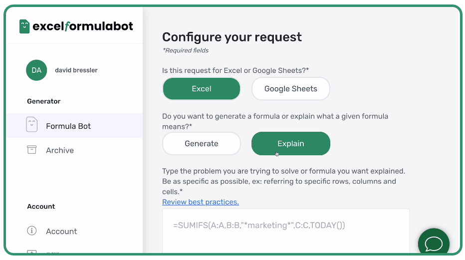 AI Tools for Excel That Save Hours Every Week 3 Excel Formula Bot