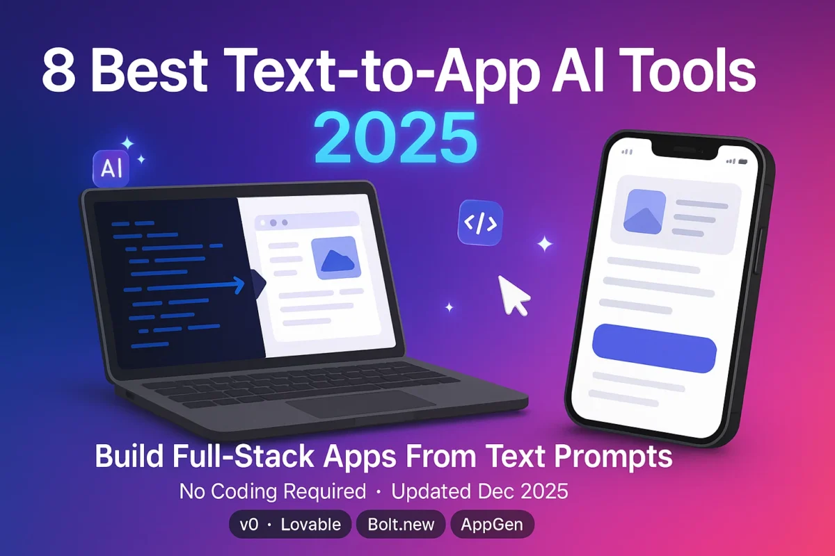 Best Text to App AI Tools 2025: Build Apps From Text Prompts