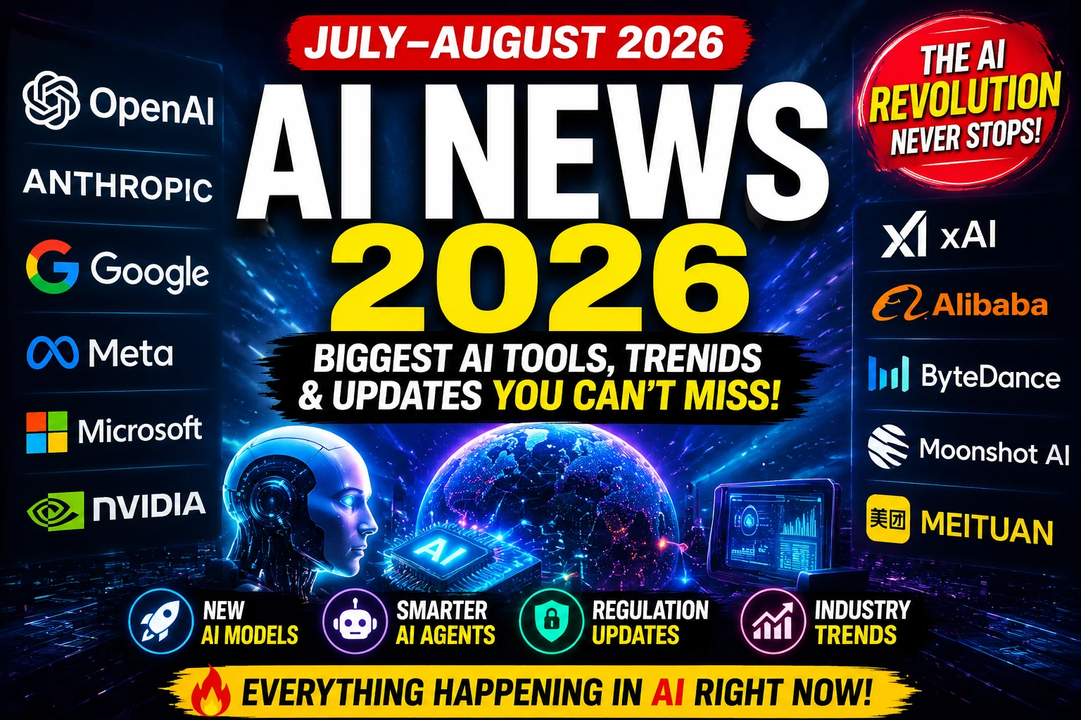 AI News 2026: Biggest AI Tools, Latest AI Trends & Model Updates (July–August)
