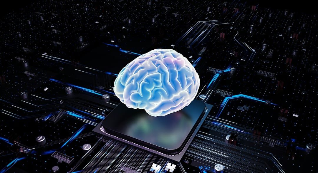 What Is Neuralink's New BCI Speed Record? Explained 3 Illustration of a human brain merging with a computer chip, representing Neuralink BCI technology